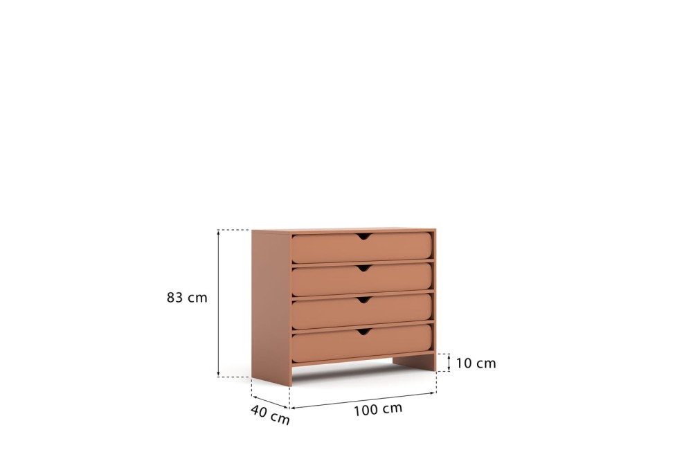 Niko komoda z szufladami Cegła