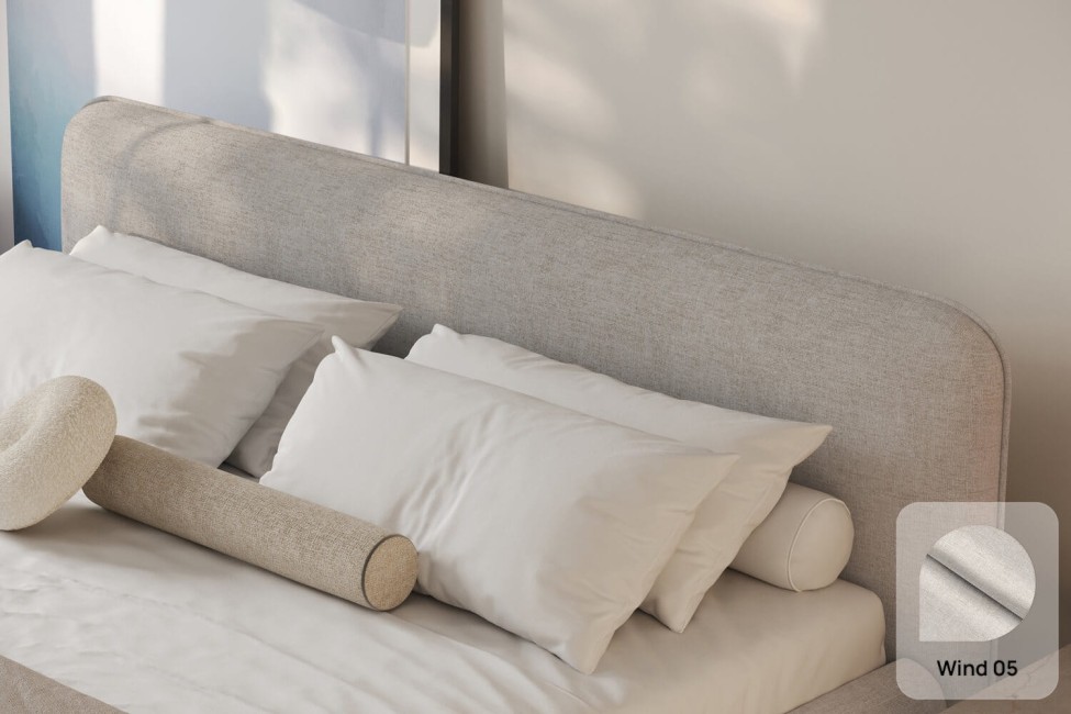 Łóżko Odette 160x200, tkanina WIND 05, stelaż metalowy