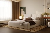 Łóżko Pillow 160x200, tkanina WIND 05, stelaż metalowy