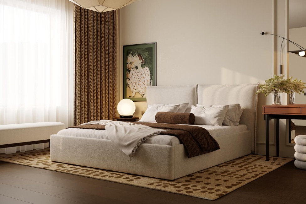Łóżko Pillow 160x200, tkanina WIND 05, stelaż metalowy