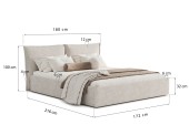 Łóżko Pillow 160x200, tkanina WIND 05, stelaż metalowy