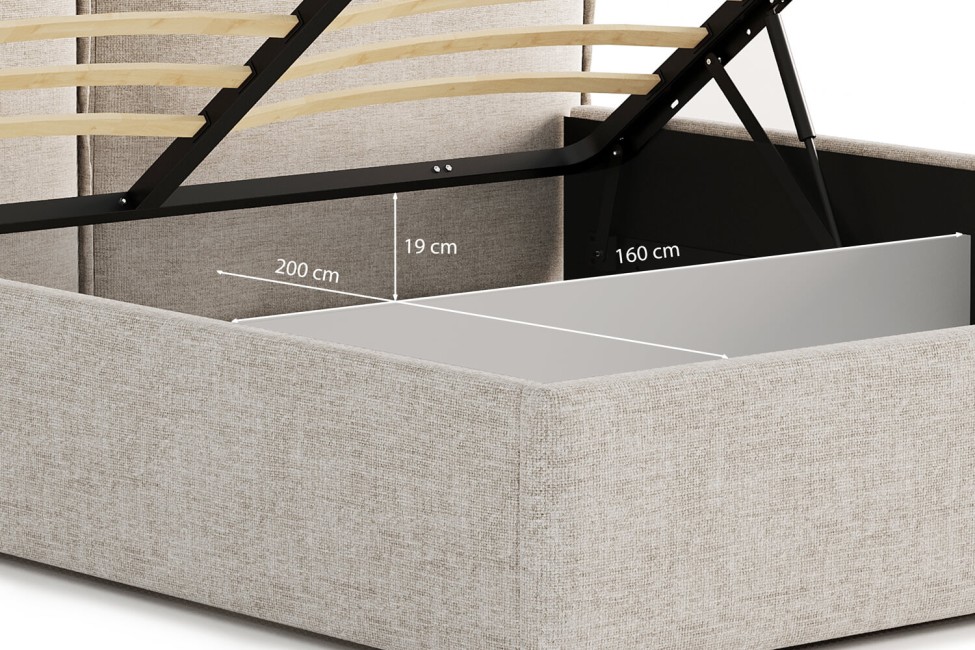 Łóżko Pillow 160x200, tkanina WIND 05, stelaż metalowy