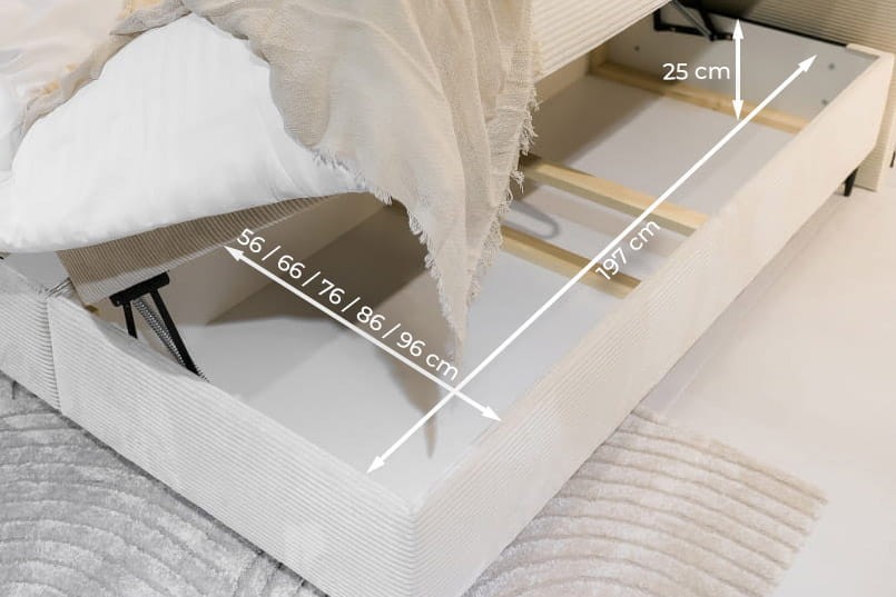 Łóżko kontynentalne bez wezgłowia