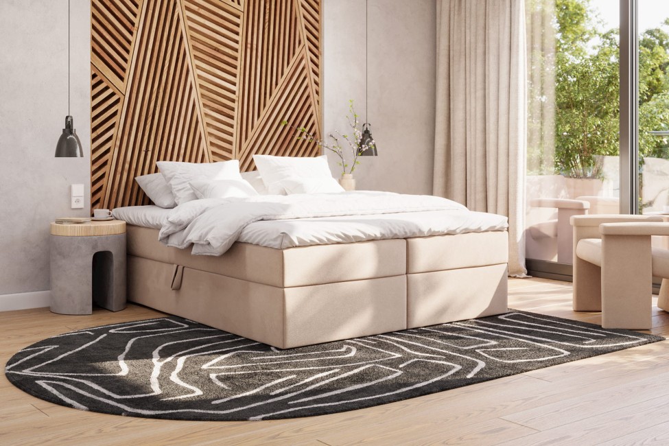 Łóżko kontynentalne bez wezgłowia