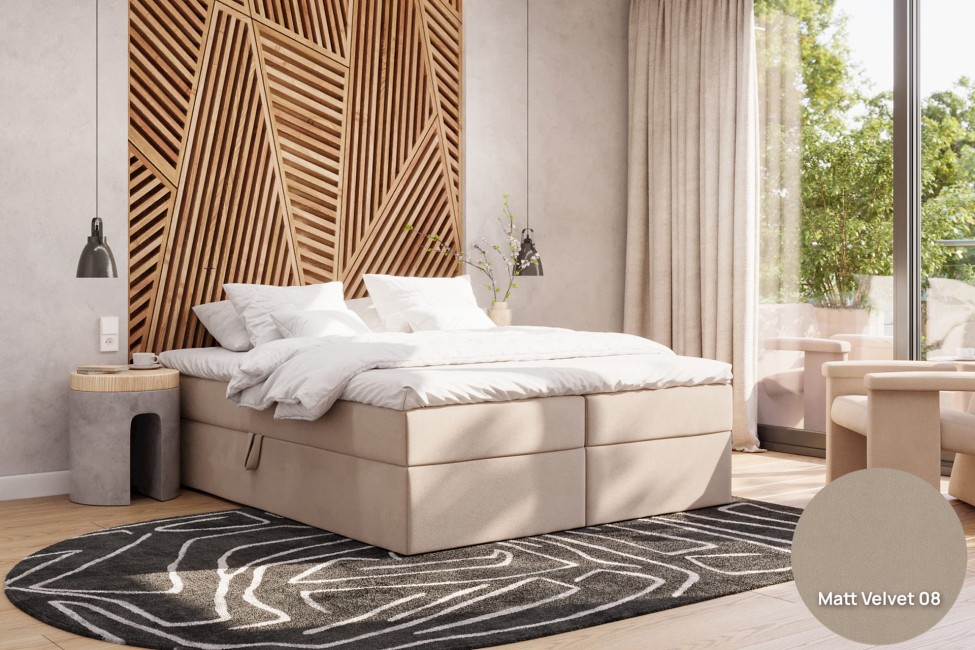 Łóżko kontynentalne bez wezgłowia