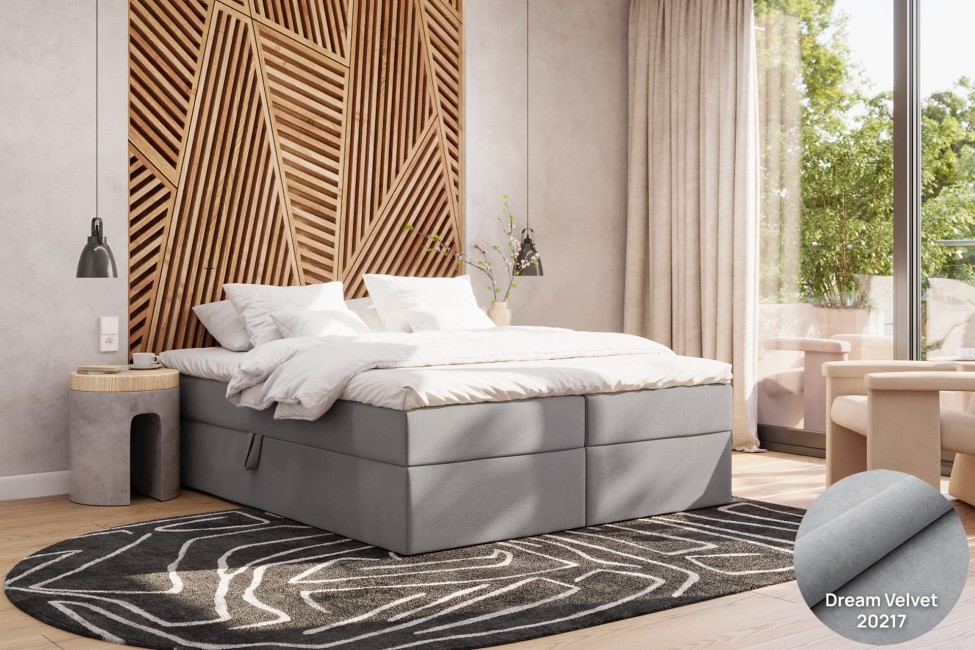 Łóżko kontynentalne bez wezgłowia