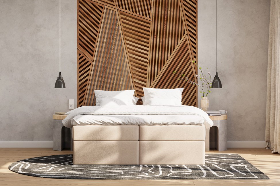 Łóżko kontynentalne bez wezgłowia