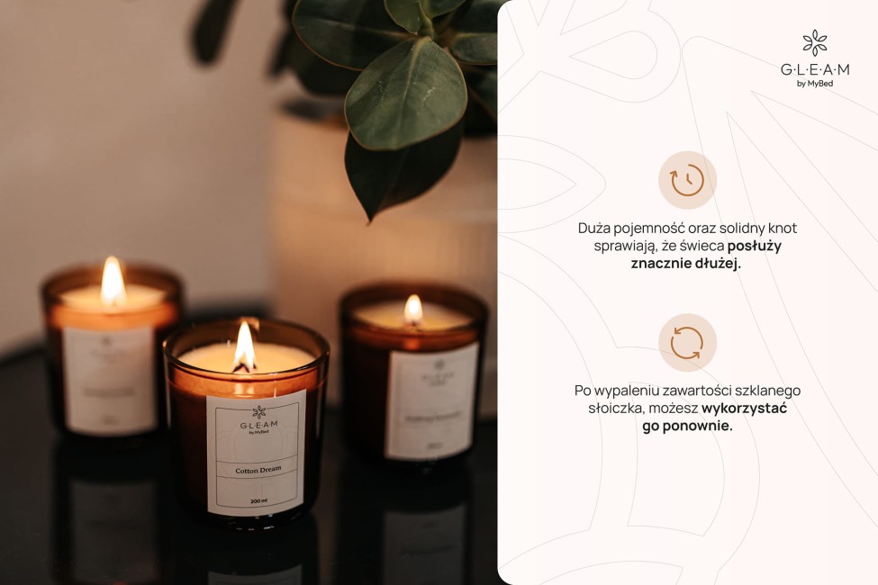 Świece zapachowe Gleam by MyBed