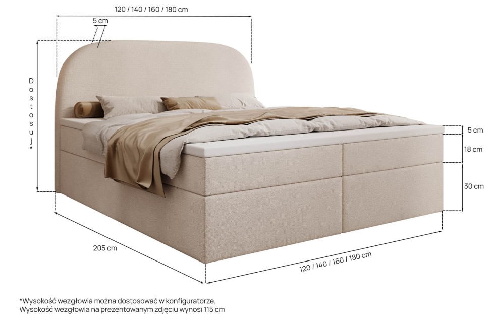 Łóżko kontynentalne Zen