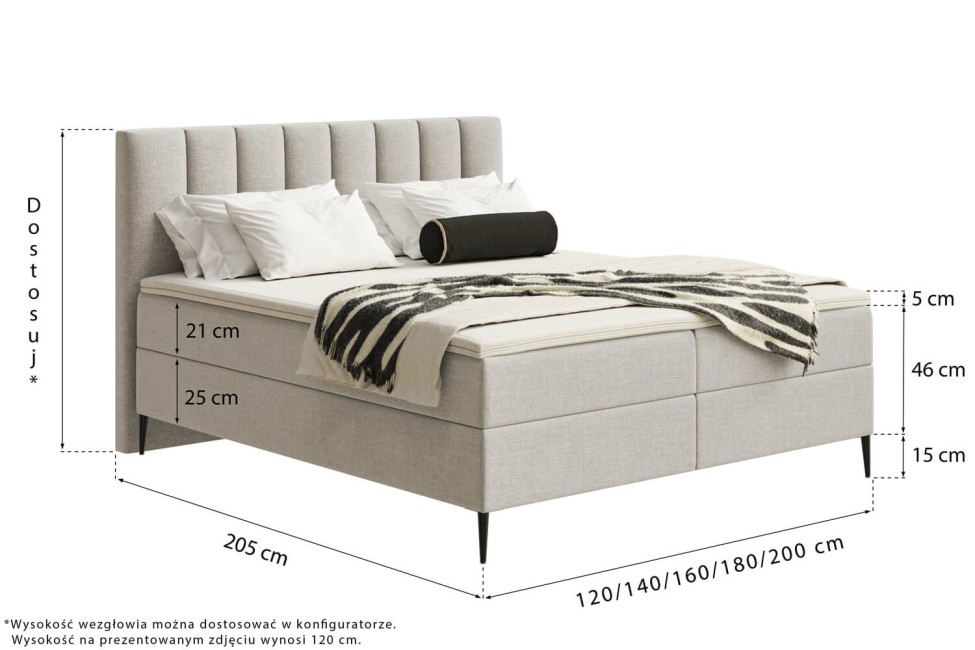 Łóżko kontynentalne Allesio