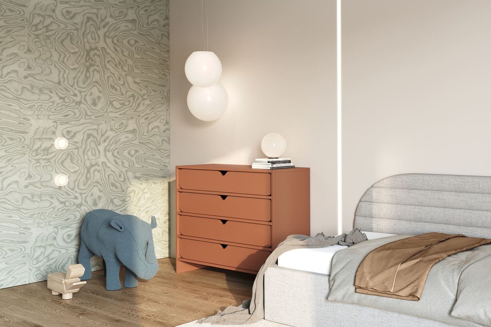 Niko komoda z szufladami Cegła