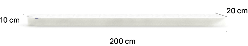 Wymiary łącznika Nomo: 200 cm długości, 20 cm szerokości i 10 cm wysokości